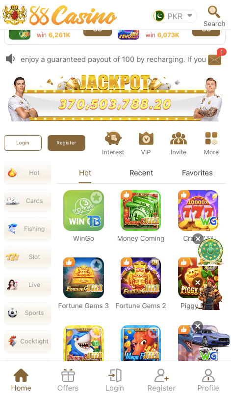88 Casino APK modes